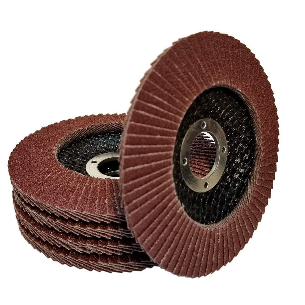 5 Discos Flap 115Mm Grão 80 Óxido Alumínio Desbaste Aço Inox