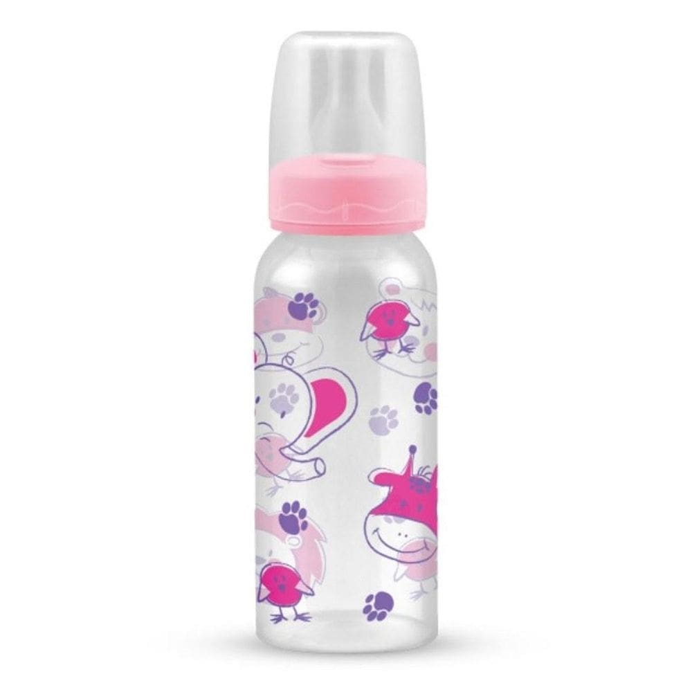 Mamadeira Estampa Animais Rosa Anplas 240Ml Petita