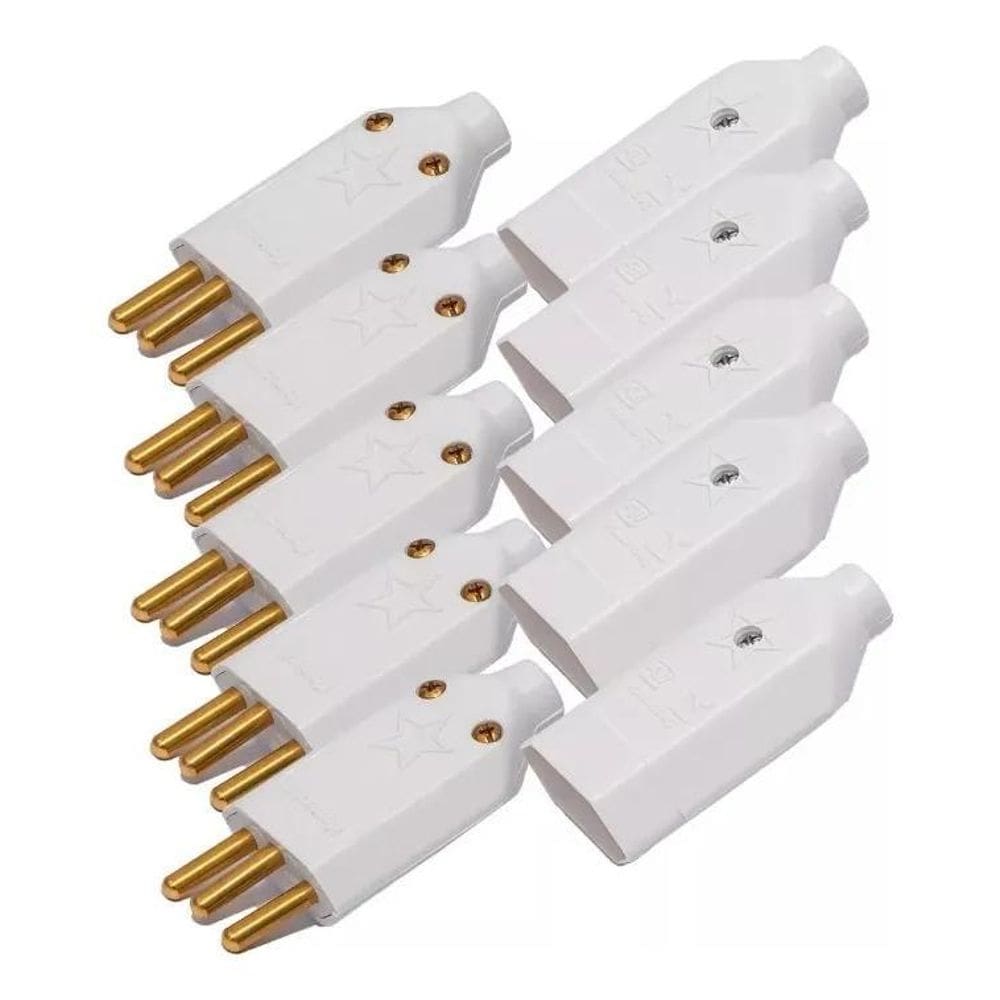 10X Kit Plug Tomada Macho E Fêmea 20A 3 Pinos 20 Amperes 25
