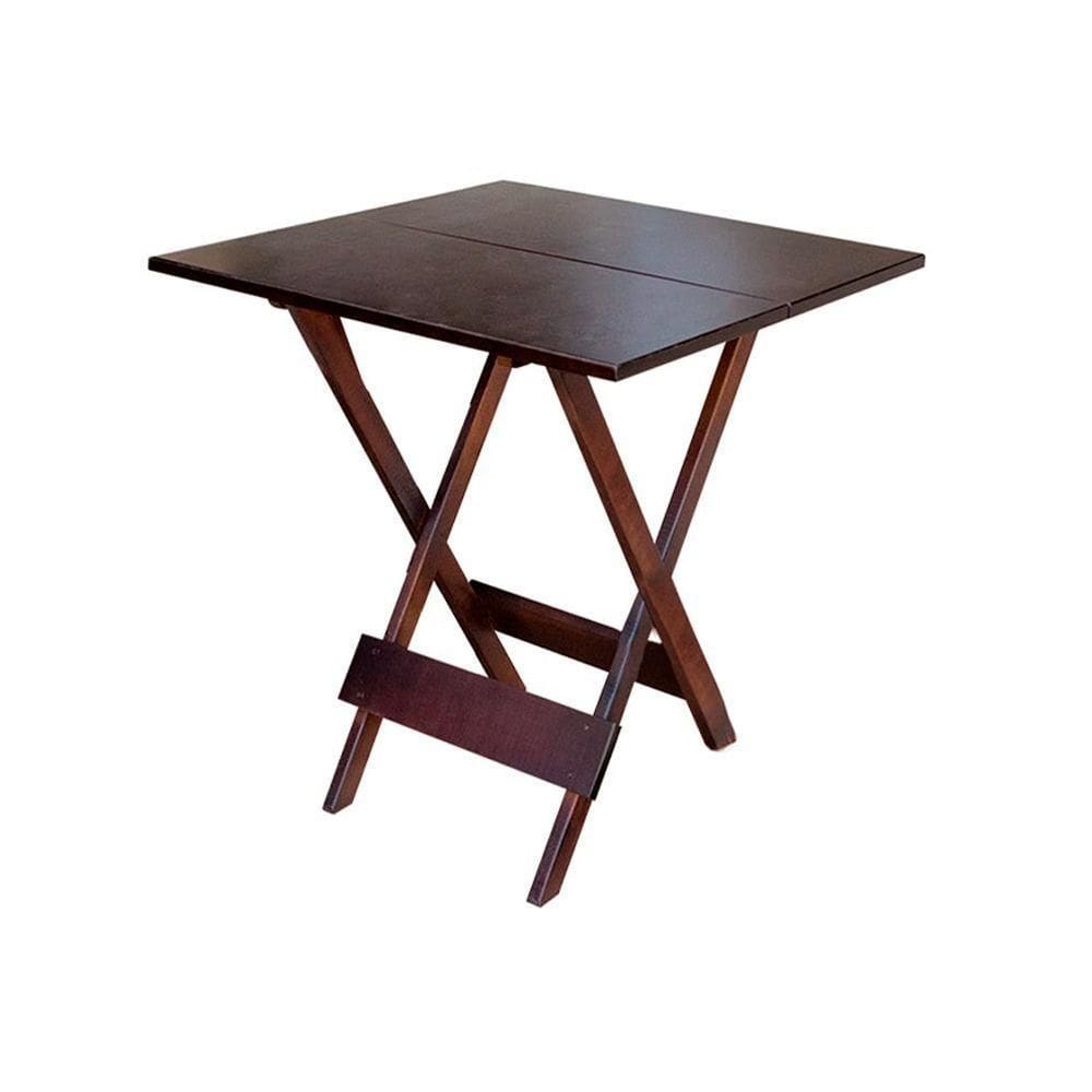 Mesa Para Bar E Café Dobrável De Madeira 90x90 - Imbuia