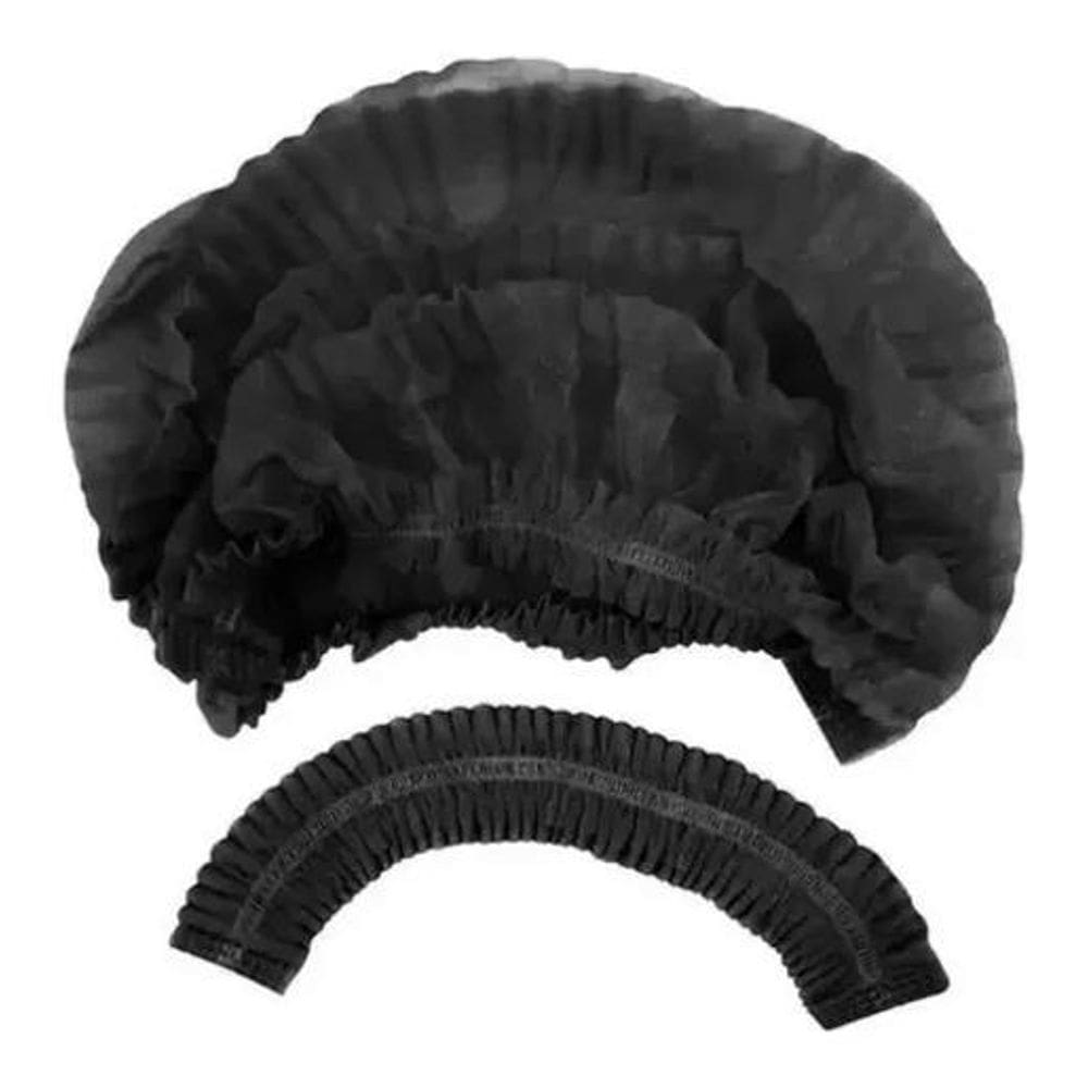 10X Touca Vabene Tnt Descartável Preta C/100 Uni Cor Preto