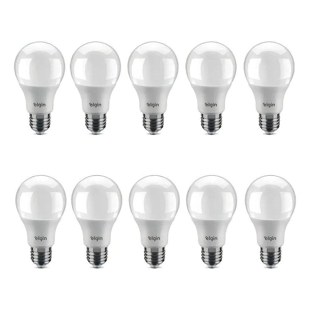 10X Kit 10 Lâmpadas Led 9W Bulbo Bivolt Branca Fria 6500K E