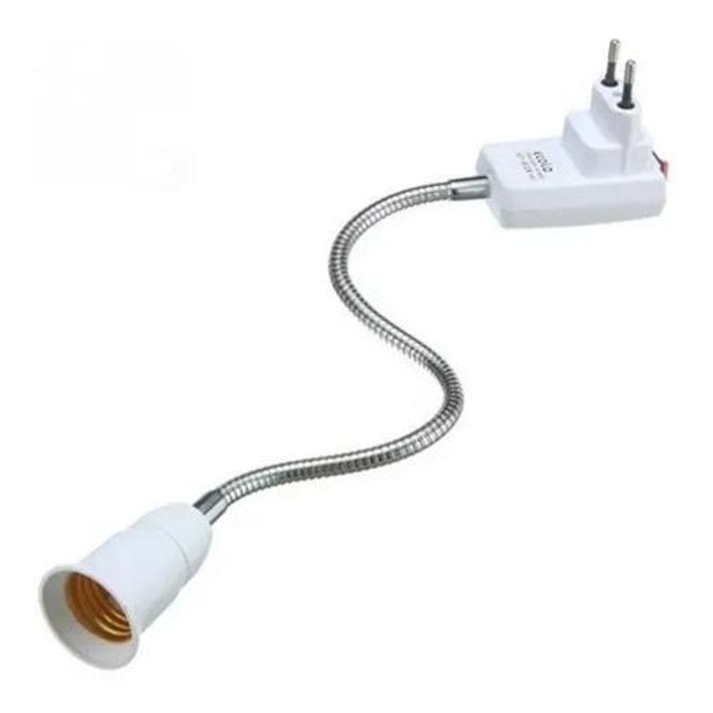 10X Soquete Flexível E27 Adaptador Lâmpada Tomada - 60Cm Co