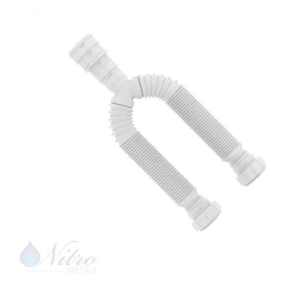 10X Sifão Duplo Tubo Extensivo Branco Pia Cozinha Banheiro