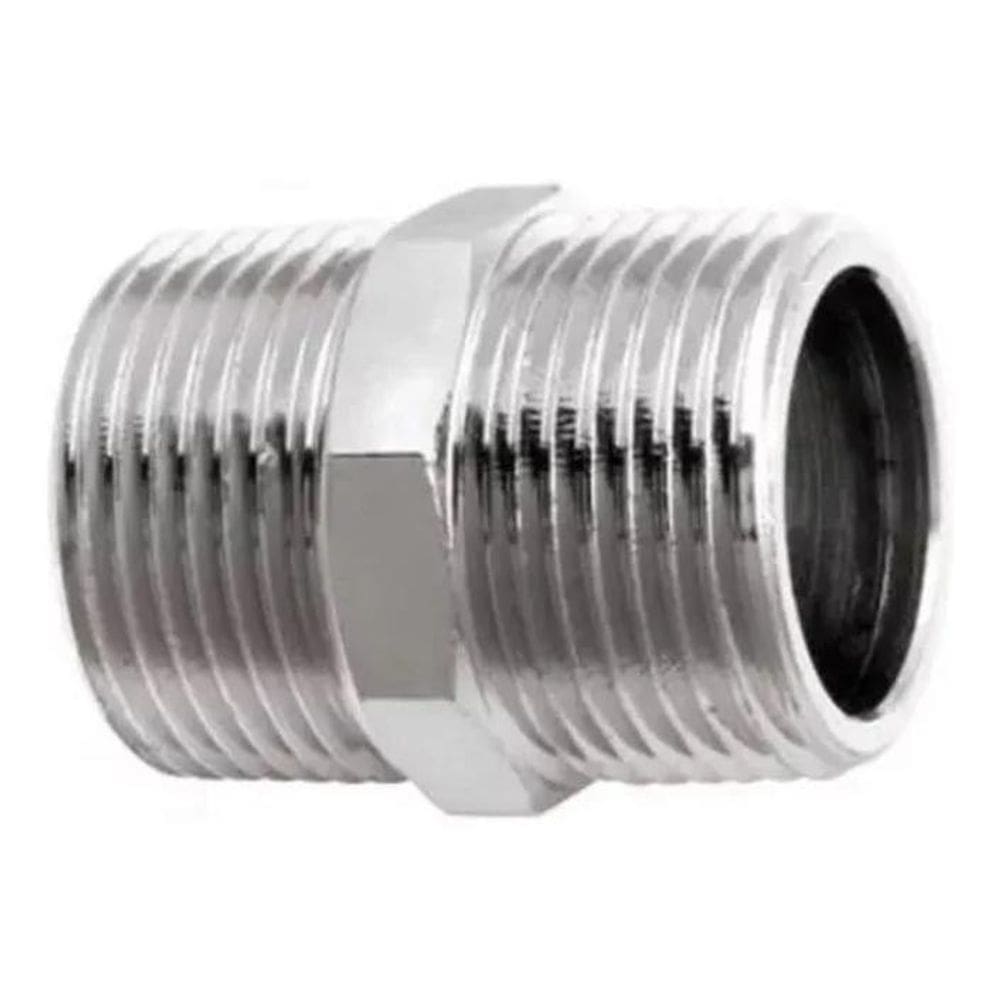 10X Niple Sextavado 1/2 X 1/2 Metal Para Flexível / Engates