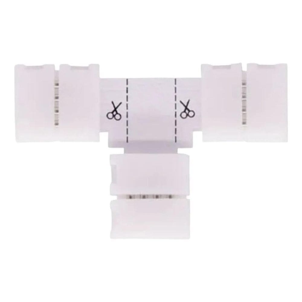 10X Conector T Fita Led Emenda Rápida 10Mm 4 Vias Rgb 5050