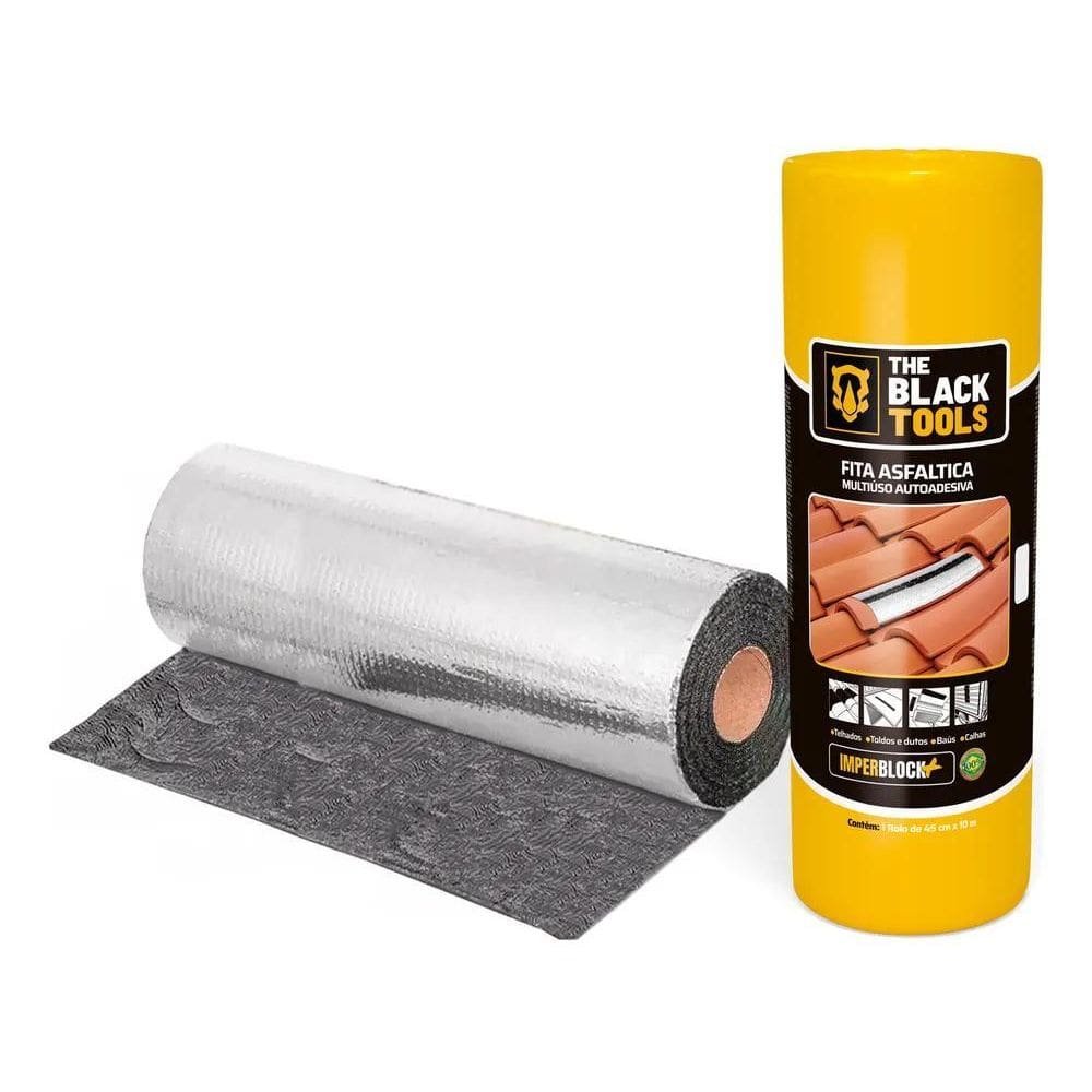 10X Fita Manta Asfáltica 45Cm X 10M Aluminizada Auto Adesiv