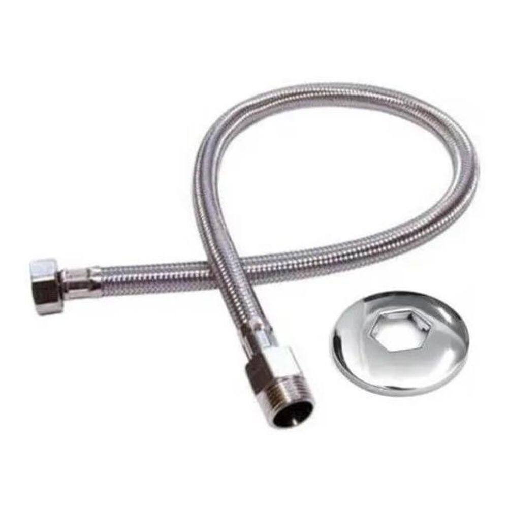 10X Engate Flexível Rabicho Inox Trançado 40Cm Macho X Fême