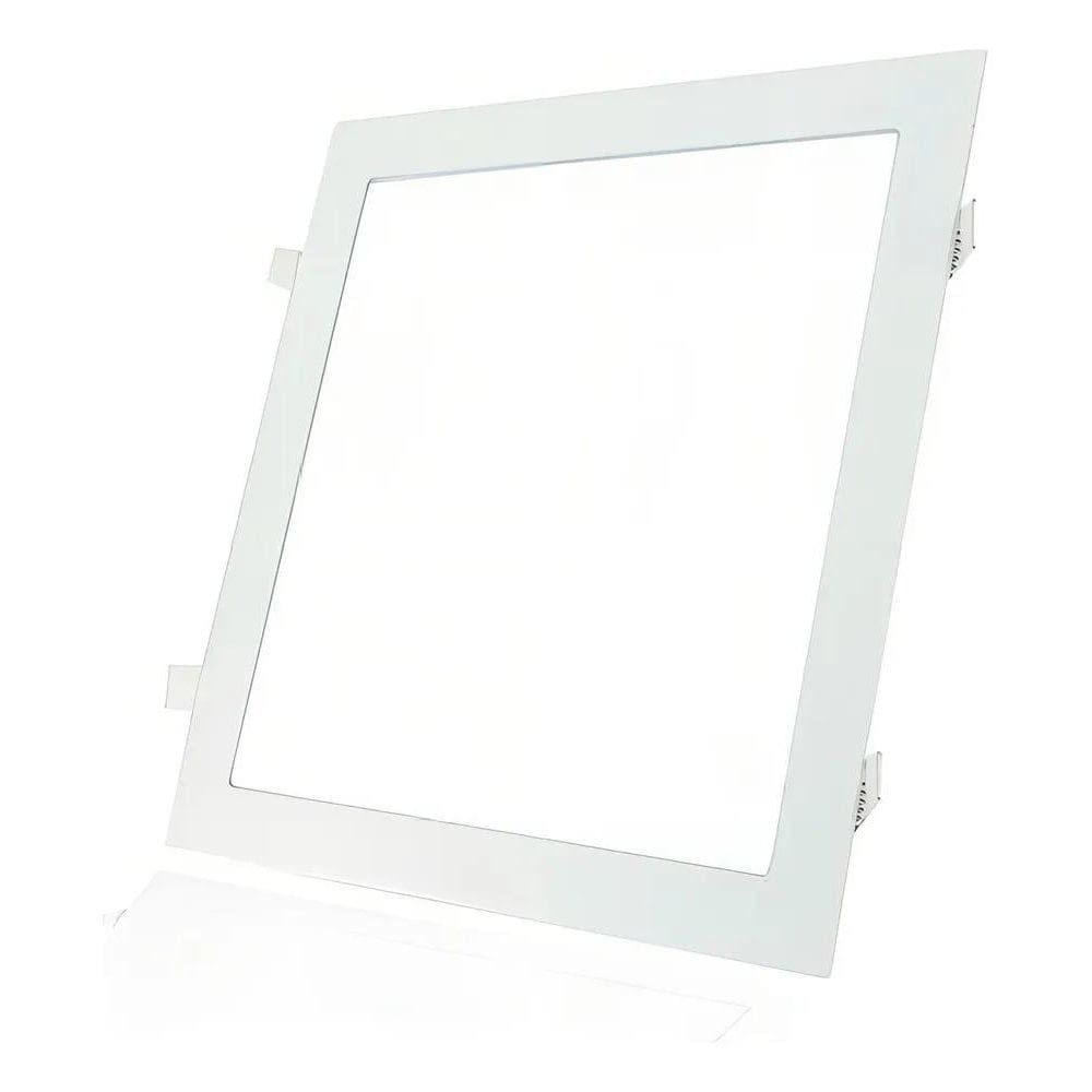 10X Painel Plafon Led Embutir Slim 24W Quadrado Cor Branco