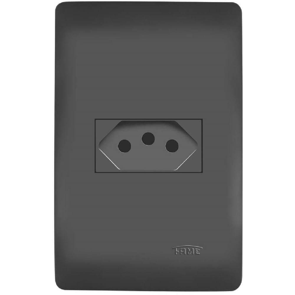 Conjunto Tomada 2p+t 10 Amperes Habitat Black - 4052 - Fame