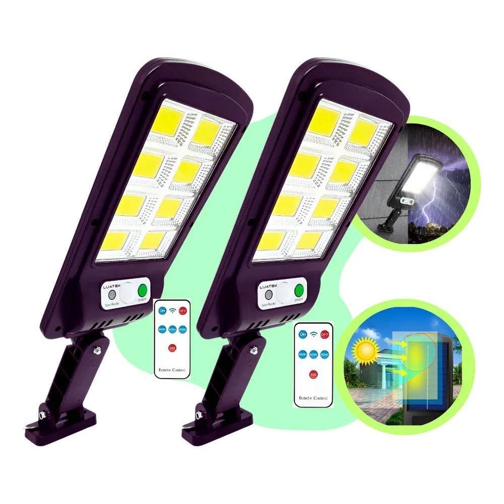 10X Kit 2 Refletor Iluminação Solar 400W Holofote Cob 160 S