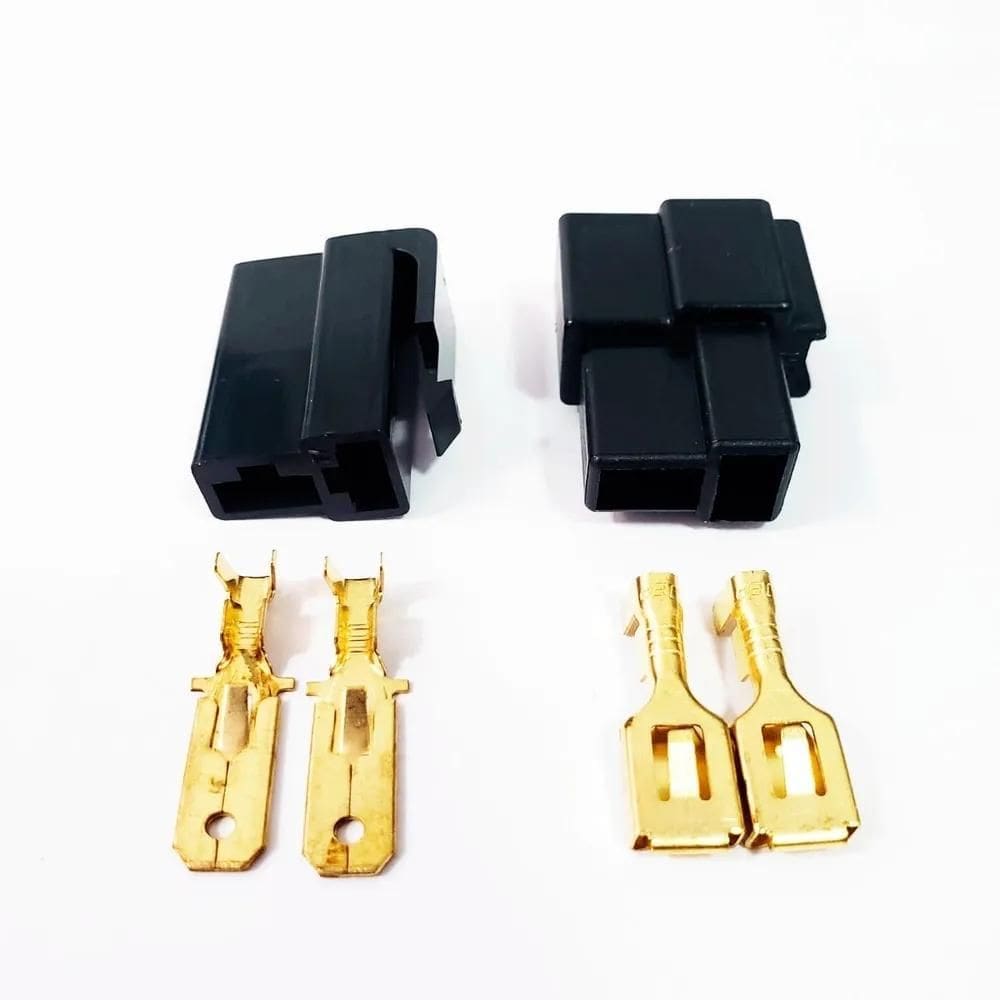 10X 10 Conjunto Conector 2 Vias Com Terminais  Macho E Fême
