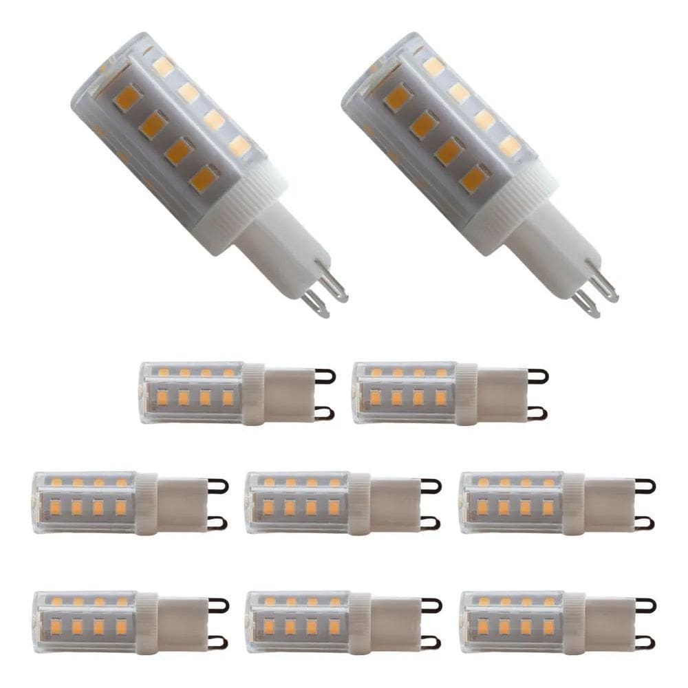 10X Kit 10 Lâmpadas Led G9 Halopim 5W Luz Branco Quente Lum