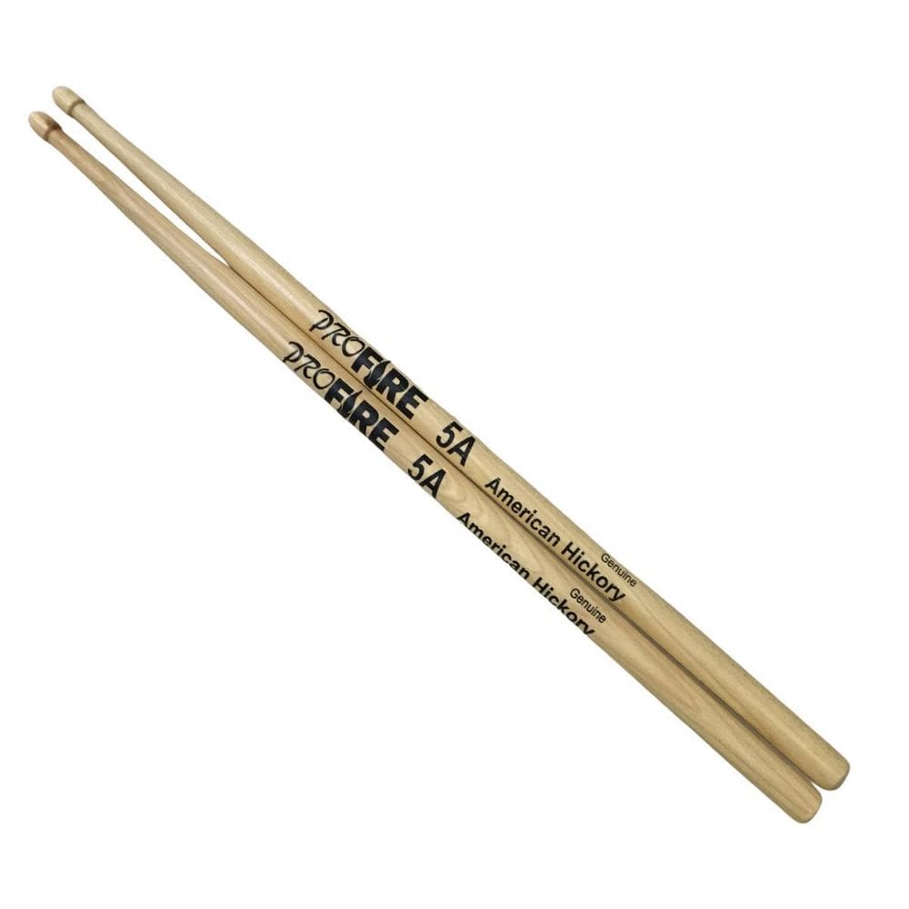 Baqueta Pro Fire 5A Ponta Madeira Natural Hickory