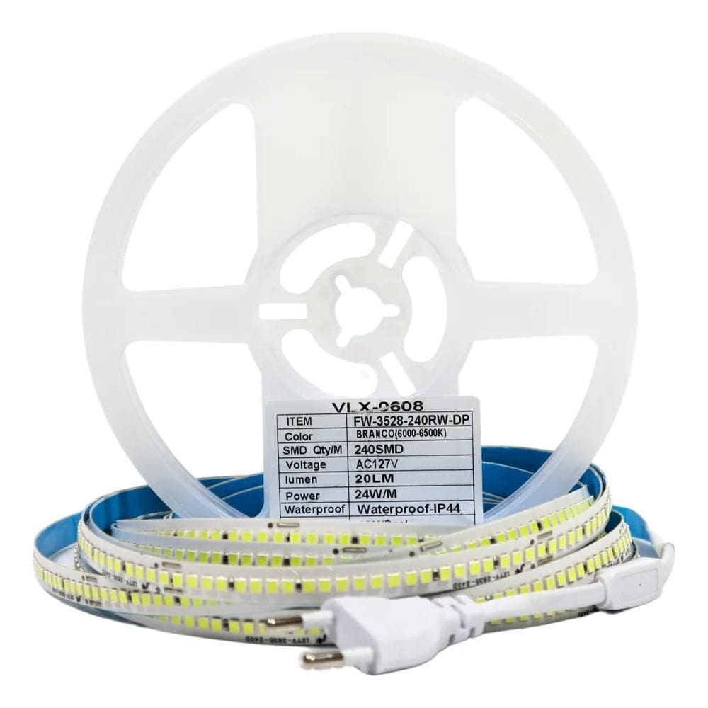 10X Fita Led Direta 22W 240Leds/M Rolo 10M Não Usa Fonte Co