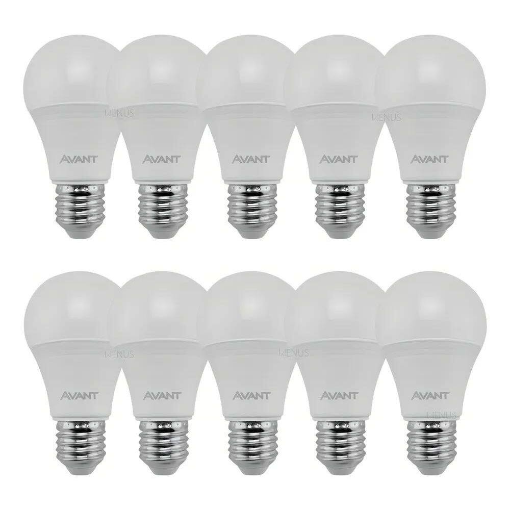 10X Kit 10 Lâmpadas 12W Led Bulbo A60 6500K E27 Luz Branca