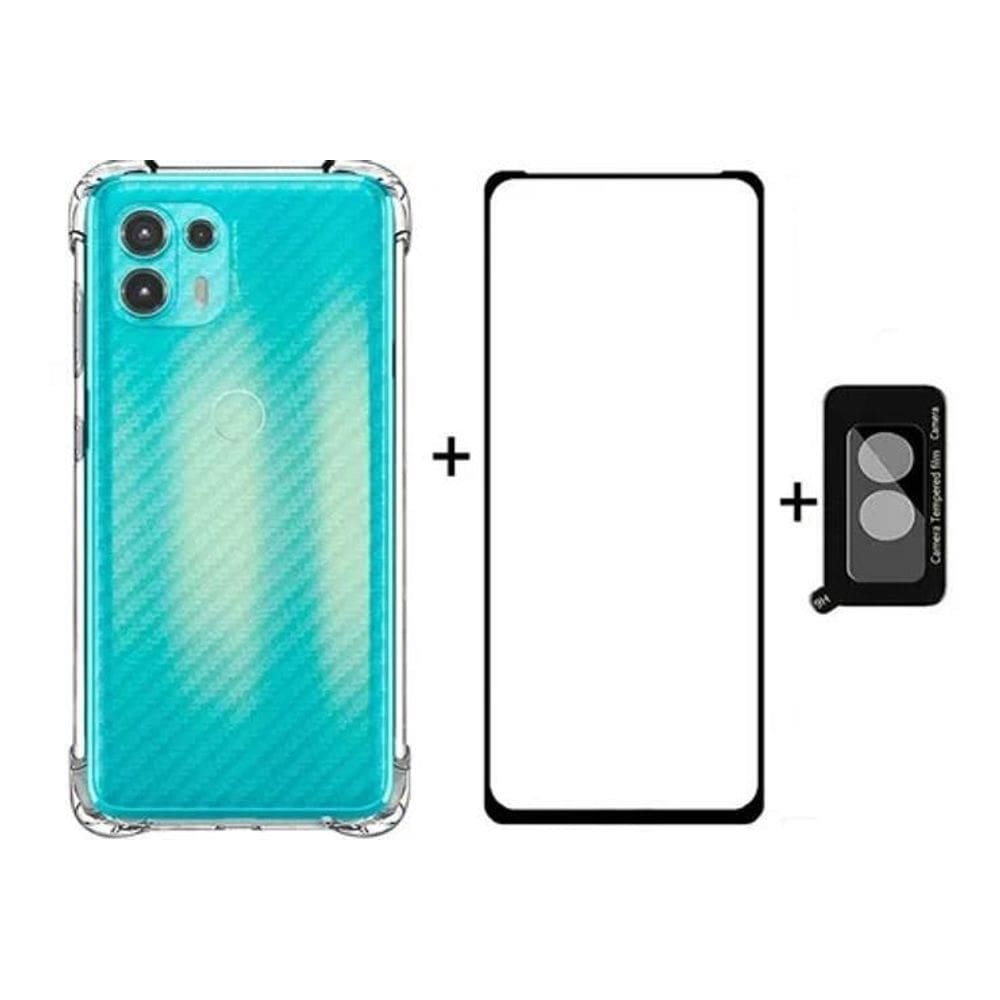 10X Capa Capinha + Pelicula Camera +P 3D Para Moto Edge 20
