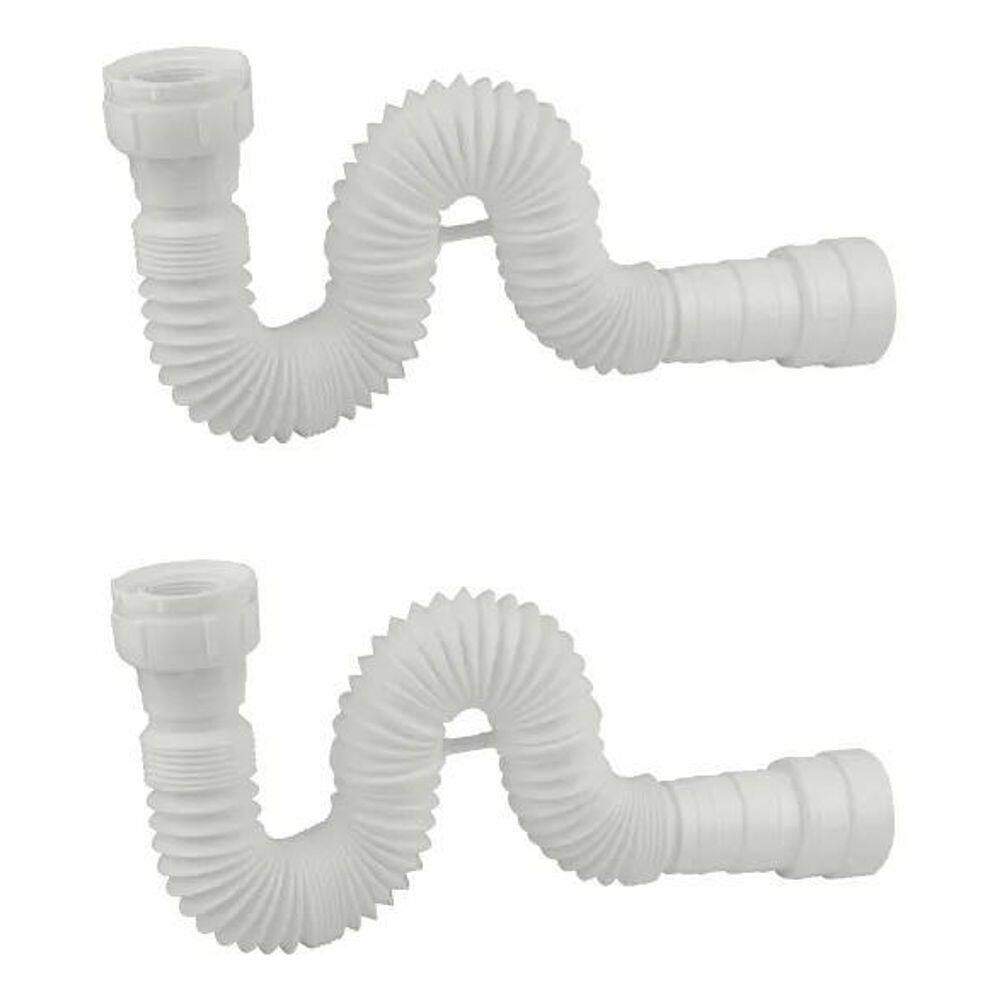 10X Kit 2 Sifão Sanfonado Ajustável Banheiro Pia Tanque Bra