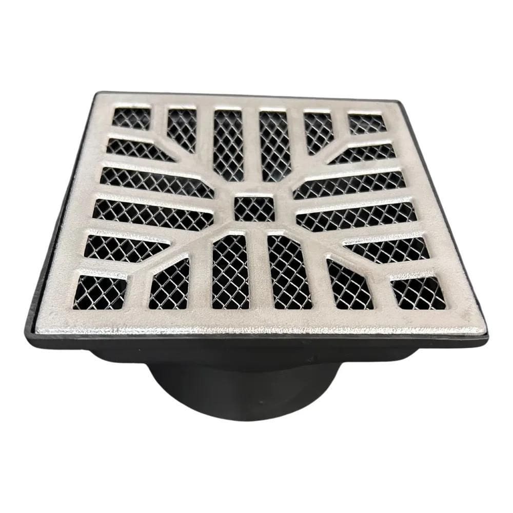 10X Ralo Linear Coletor 15X15 Saída Fundo 75Mm Grelha Alumi