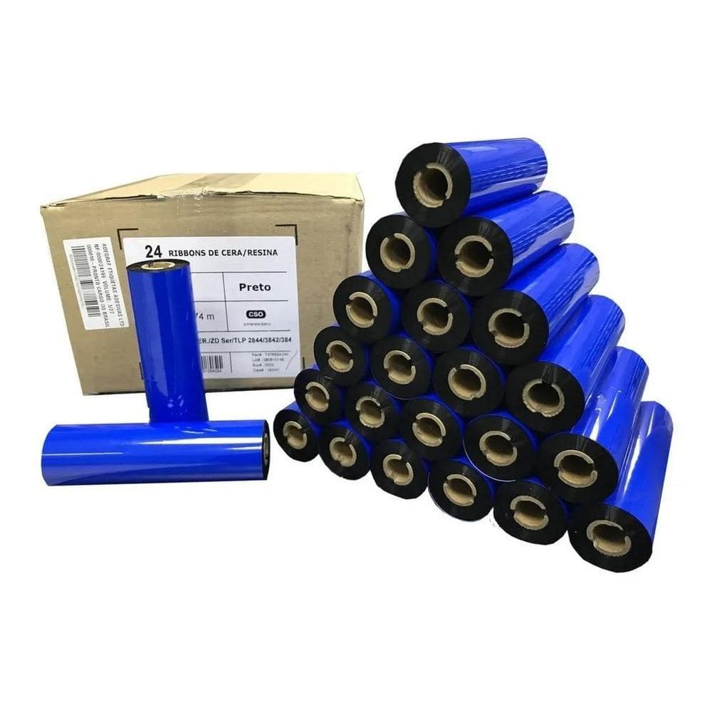 10X Cx 24 Un Ribbon Misto 110X74 Impressora Zebra Argox Elg