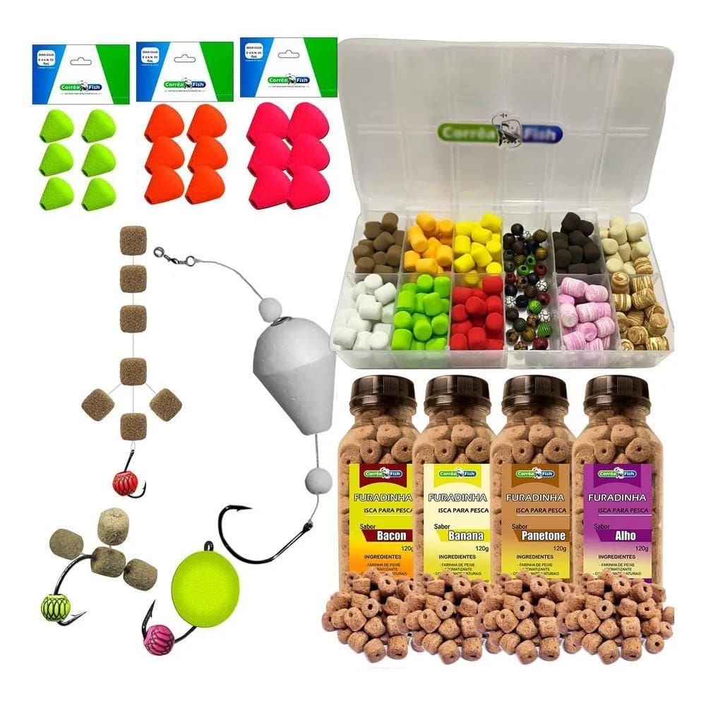 10X Kit Pesqueiro Estojo Boia Eva Miçanga Anteninha E Furad