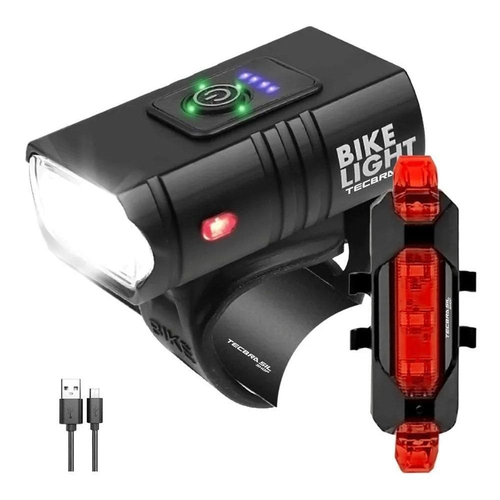 10X Farol Bike Recarregável Profissional Sinalizador Usb K1
