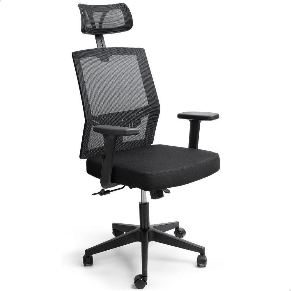 Cadeira De Escritório Presidente Ergonômica Preta Mesh Gamer