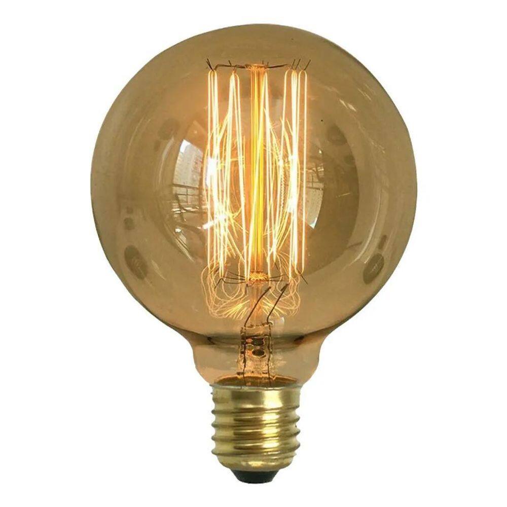 10X Lâmpada Filamento De Carbono 40W E27 Retrô G80