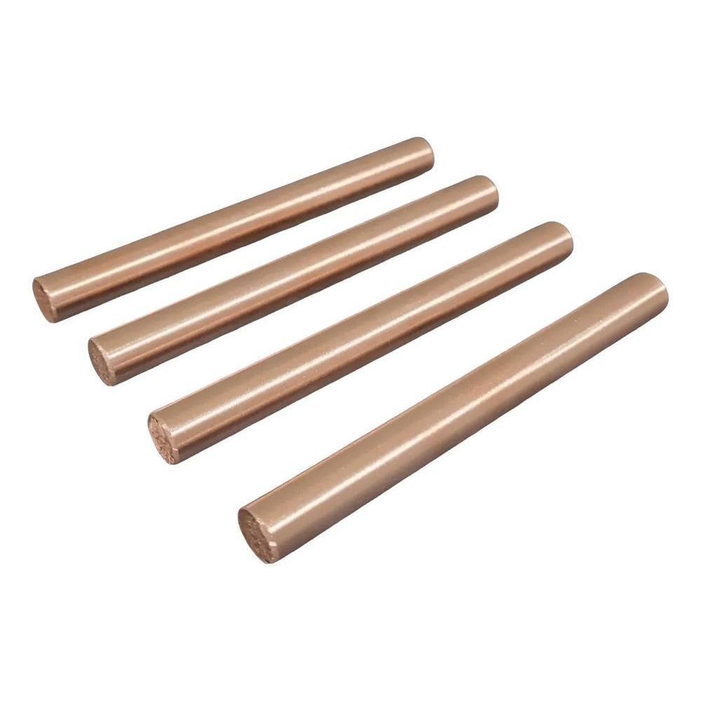 10X Barra De Cobre Eletrolitico 1/2 12,7Mm X 12.5 Cm Com 4