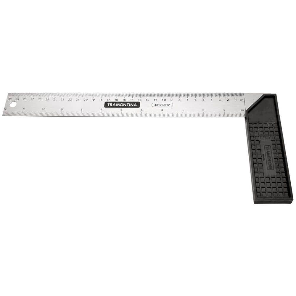 Esquadro De 30cm Em Aço Temperado Com Cabo Injetado - 43170012 - Tramontina Esquadro 30cm Tramontina