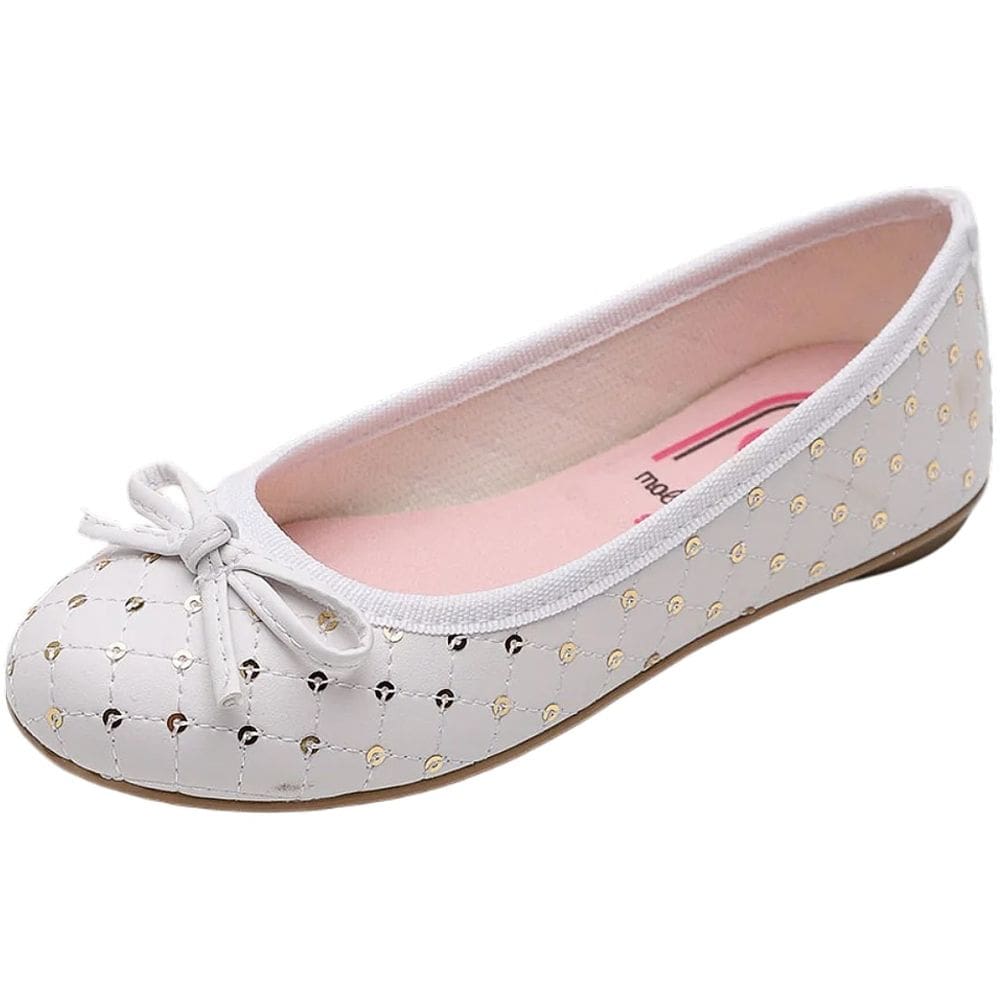 Sapatilha Infantil Menina Detalhe Laço Lantejoula Molekinha