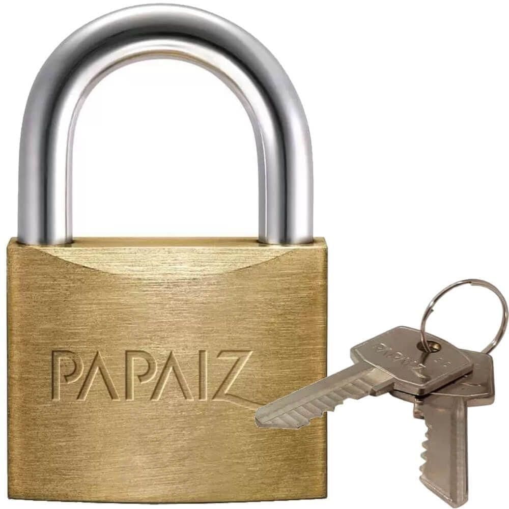Cadeado De Latão Com 2 Chaves Cr45 - 0100450cx - Papaiz Cadeado Latao C-2chaves Cr-45mm Papaiz