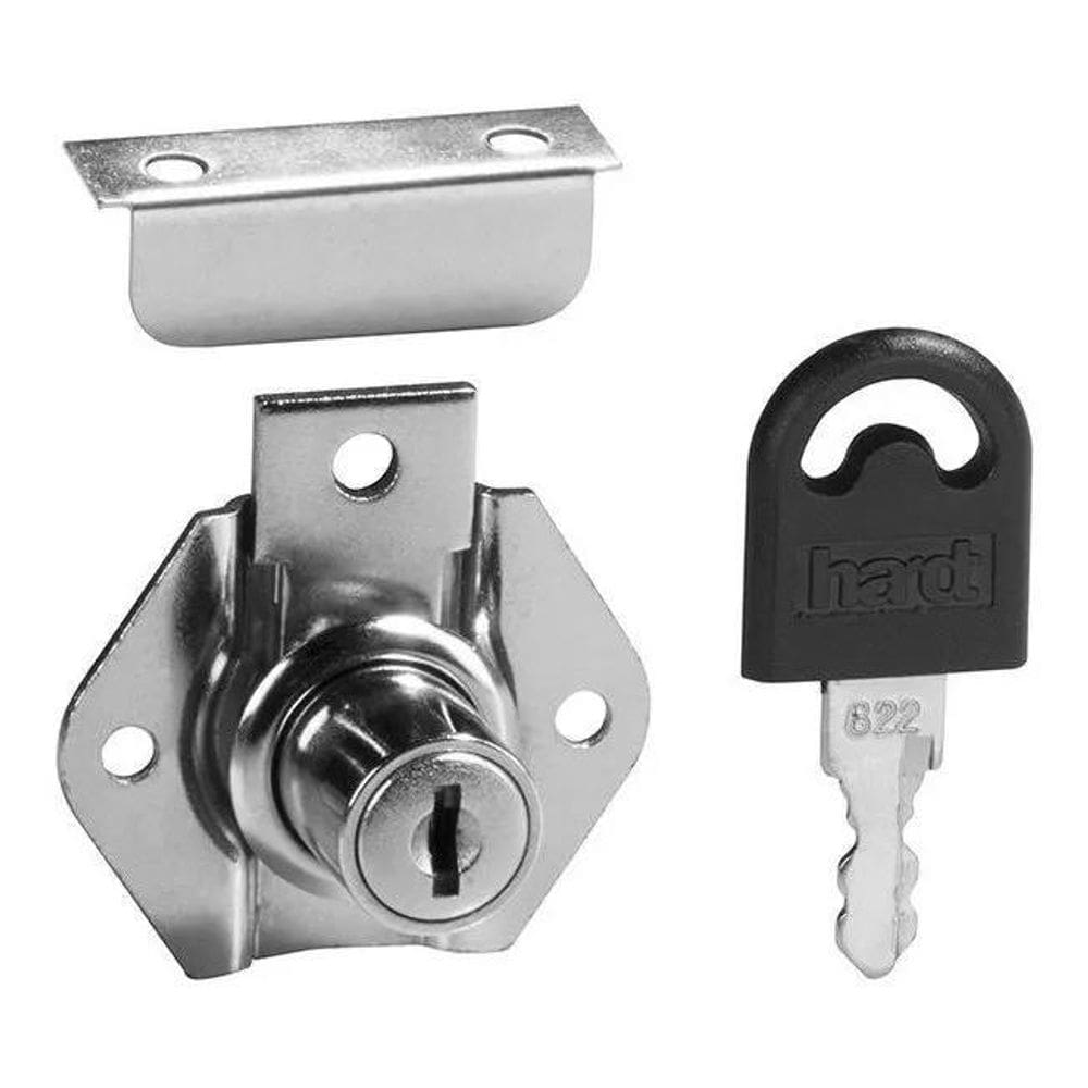 10X Fechadura Para Gaveta Com Batente 17 X 22Mm Niquelado - H