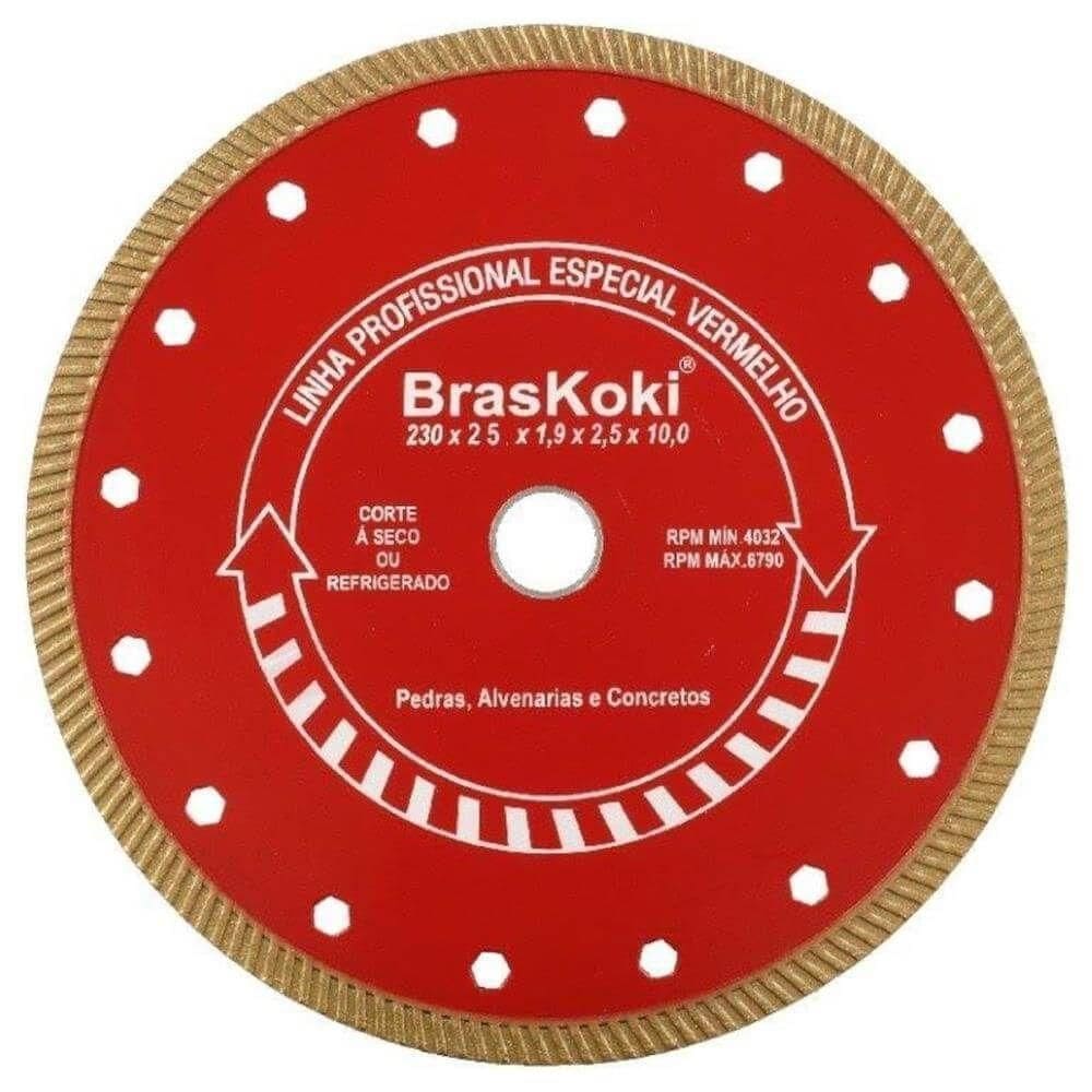 Disco Diamantado 230mm Turbojet Vermelho - 22.0940207 - Braskoki Disco Diamantado Turbojet 230mm Vermelho