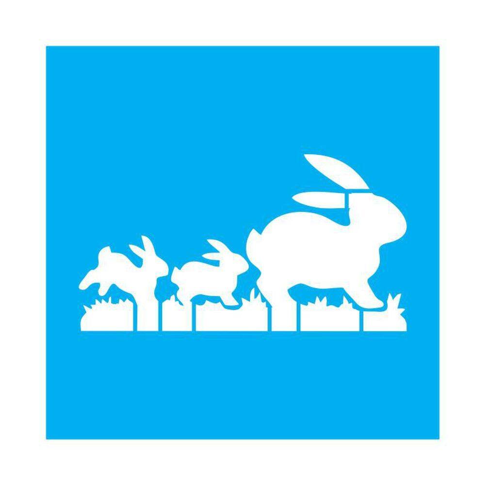 Stencil Tamako Coelhos - 30X30Cm - Ref D215
