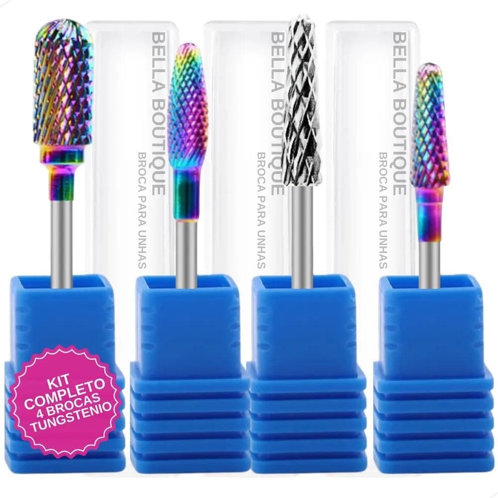 10X Kit 4 Brocas Tungstênio Para Acabamento E Manutenção
