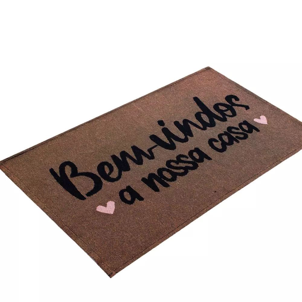 Tapete Capacho Cazza Frases em Algodão 40x70cm - Item Variado