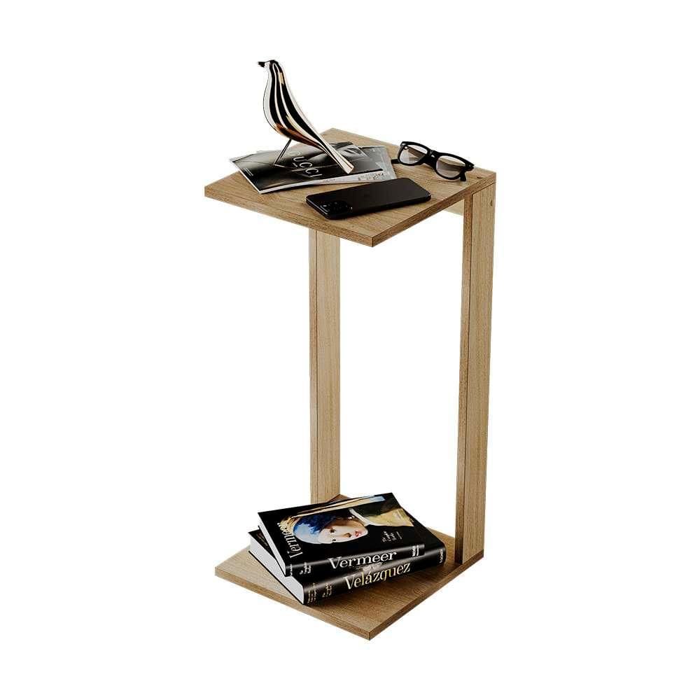 Mesa De Cabeceira Pequena 30x30x65cm Carvalho Quarto Sala