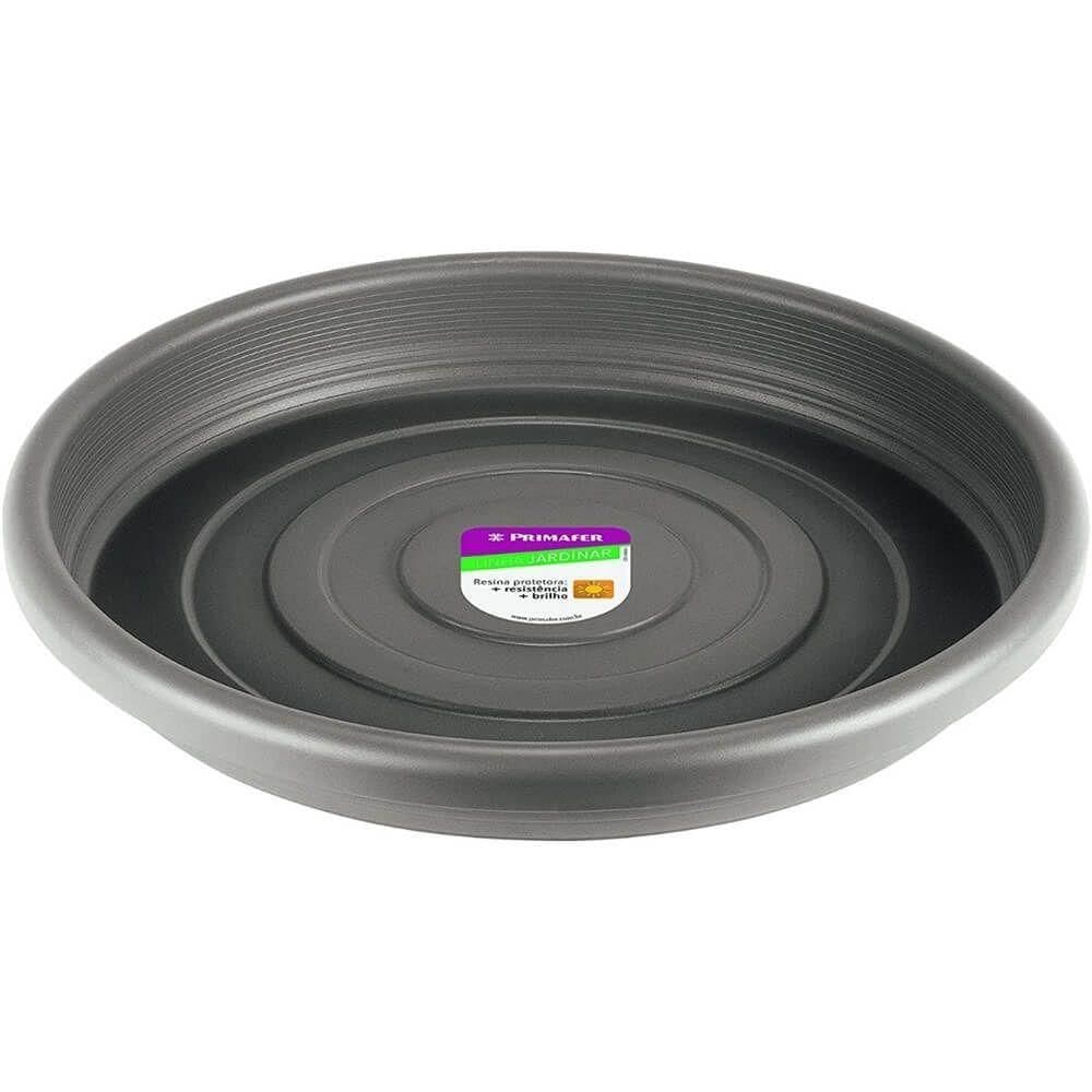 Prato De Plástico Para Vaso De Jardim Cinza 13 Cm - Pr6541-1 - Pinceis Atlas