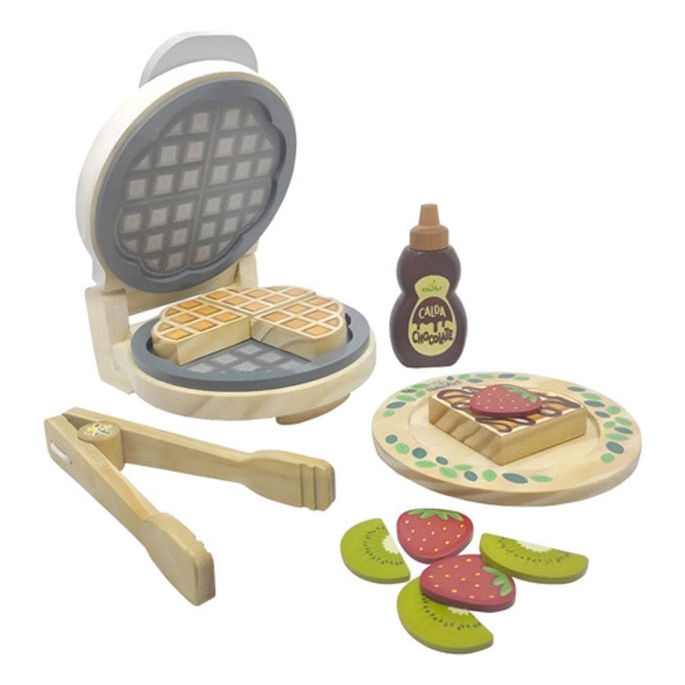 Kit Comidinha Waffle Morango Chocolate Madeira 14 Pçs Newart