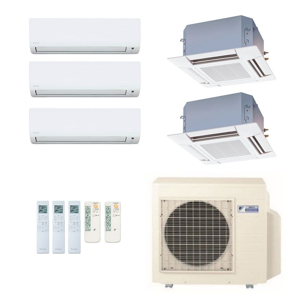 Ar-Condicionado Multi Split Inverter Daikin 38.000 (3x Evap HW 9.000 + 2x Evap Cassete 4 Vias 9.000) Quente/Frio 220V