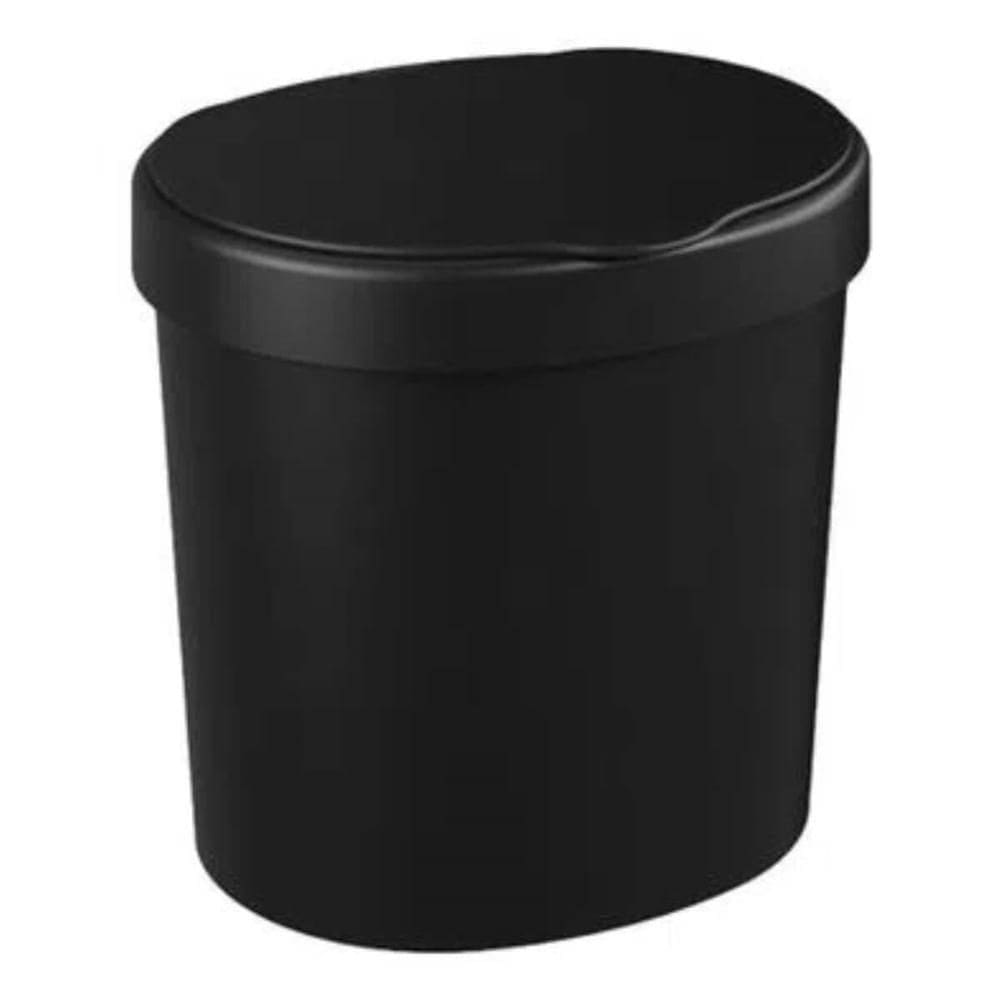 Lixeira Com Tampa Para Pia Preto 4 Litros - 10902-0008 - Coza