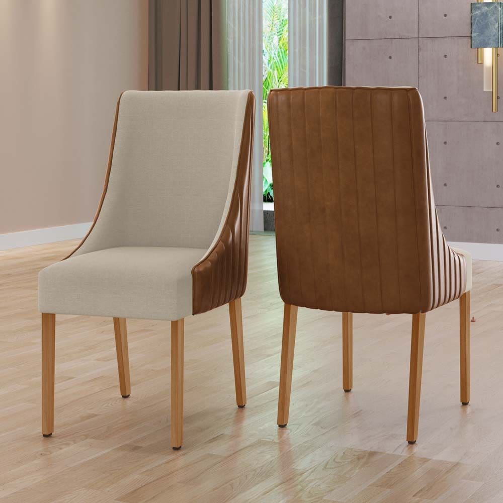 Conjunto com 2 Cadeiras Maria Kit Pés em Madeira Tuboarte