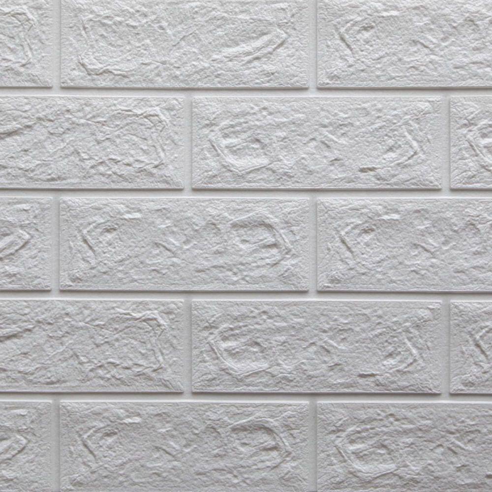 Placa Adesiva 3d Tijolo Branco 70x77cm - Pa035 - Plavidecor