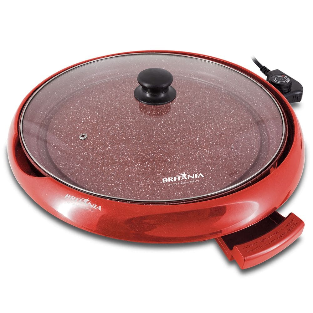 Top Grill Britânia BGR11V Redstone Chapa Lisa 1200W