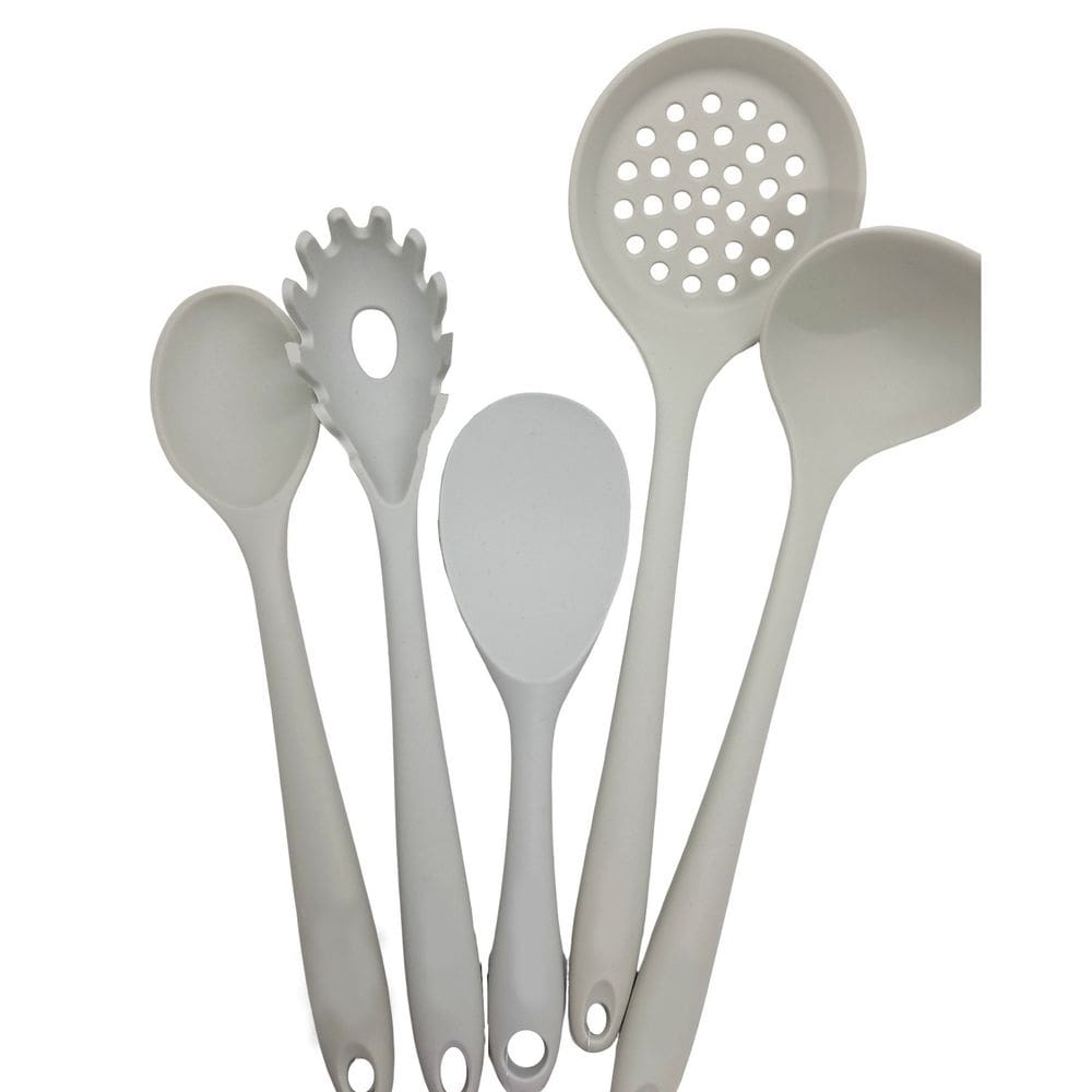 Kit Utensílios De Cozinha Com 5 Peças Em Silicone Maciço