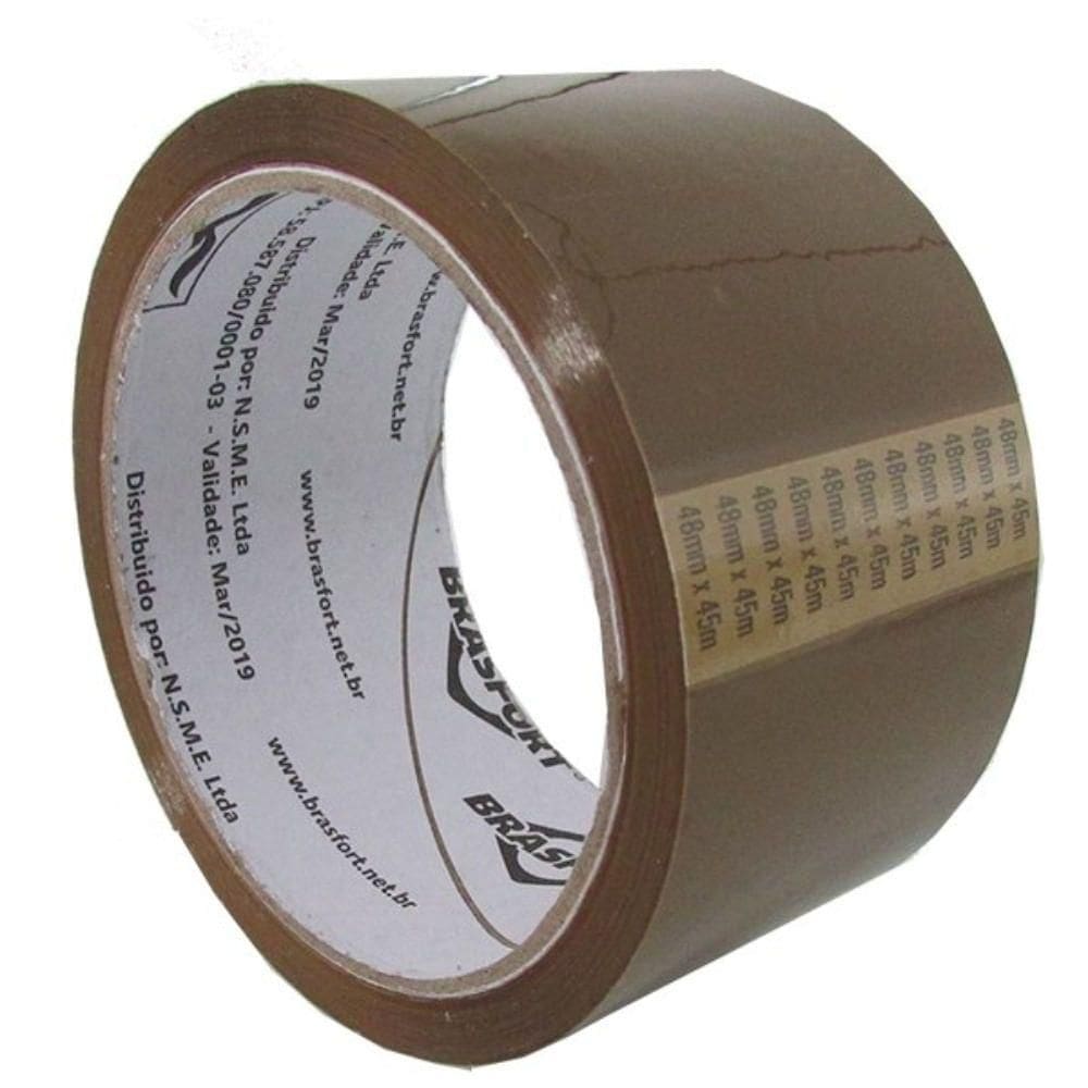 Fita Para Embalagem 48mm X 45 Metros Marrom Para Bancada - 7545 - Brasfort
