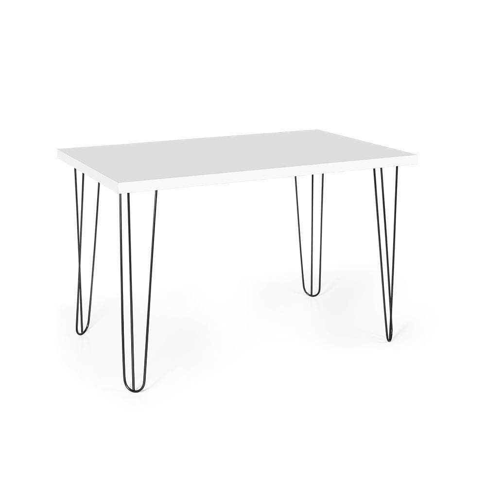 Mesa de Jantar Retangular 6 Lugares 140x75 Base de Ferro Hairpin - Straub Web