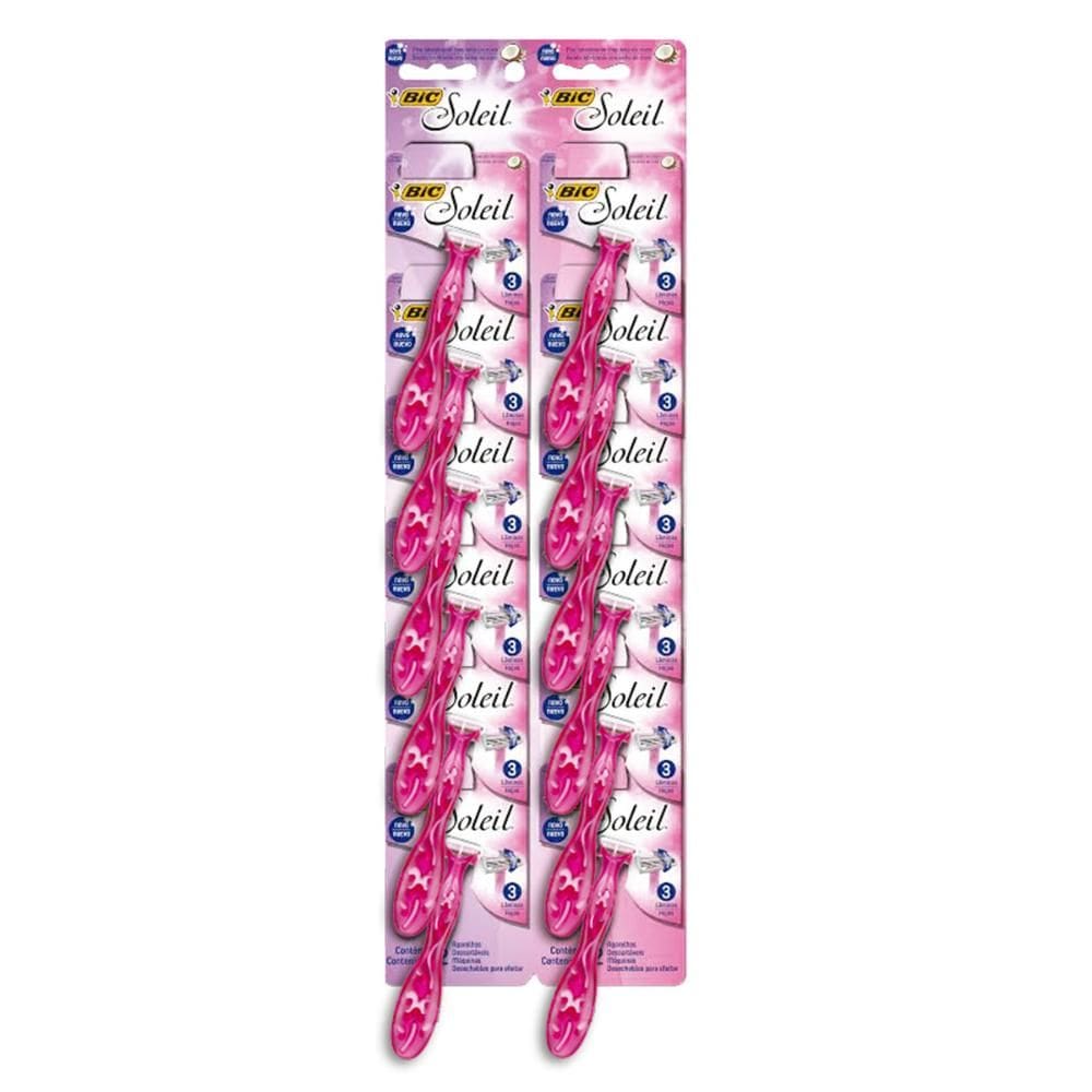 Barbeador descartável Soleil Rosa 12 unidades - Bic