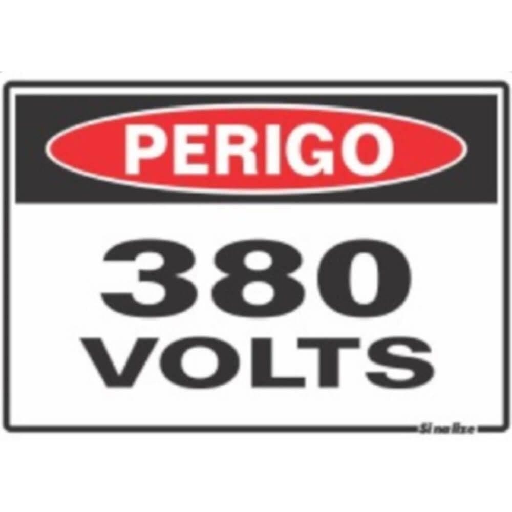 Placa 20x15cm Perigo 380 Volts - 220az - Sinalize Placa 15x20cm Perigo 380 Volts - 220az - Sinalize